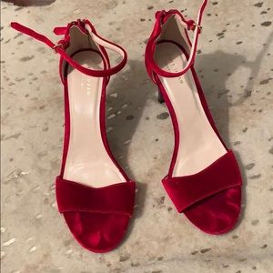 Cole Hann red velvet heels